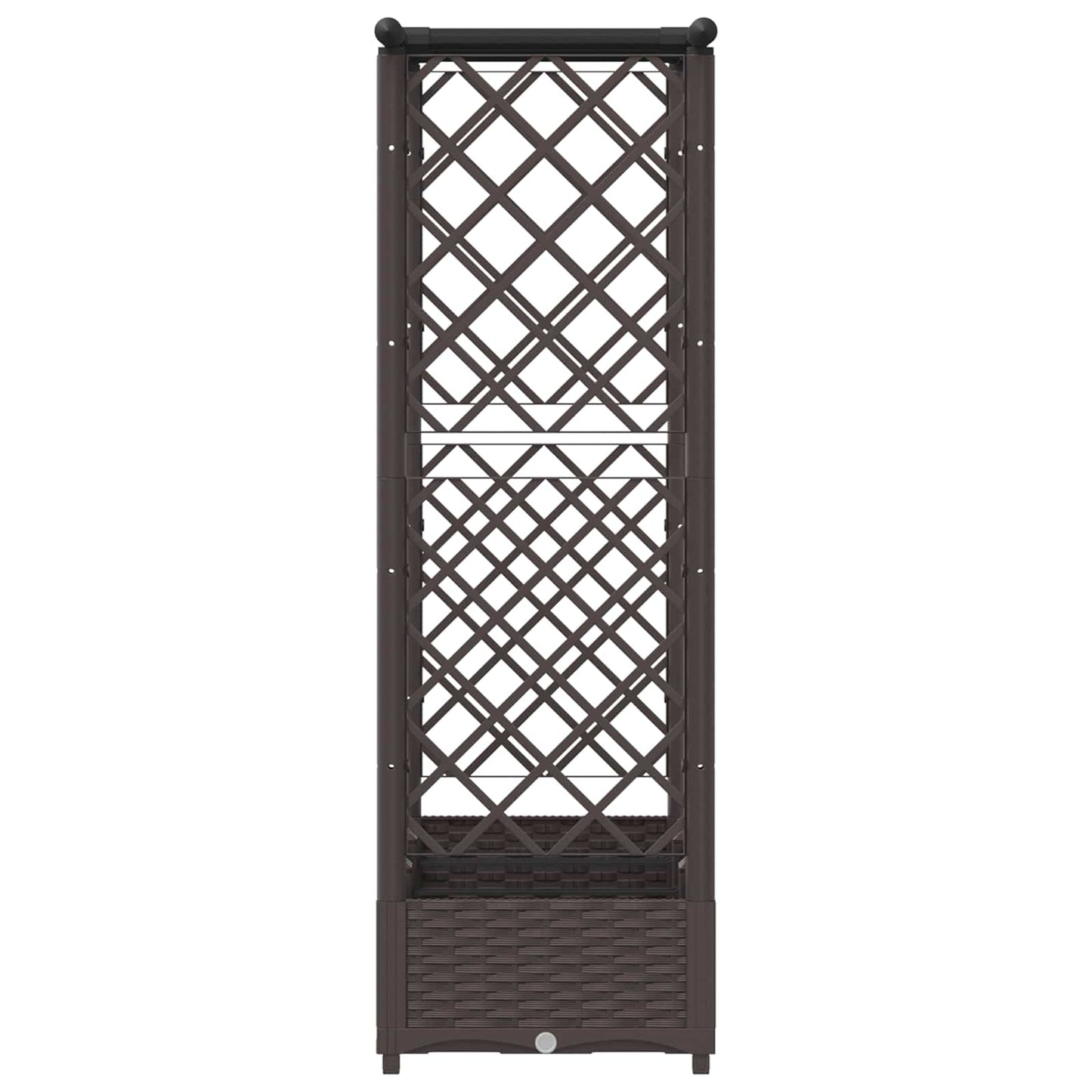 Letto Rialzato con Griglia e Tetto Marrone 164 x 40 x 123 cm PP | homemem39