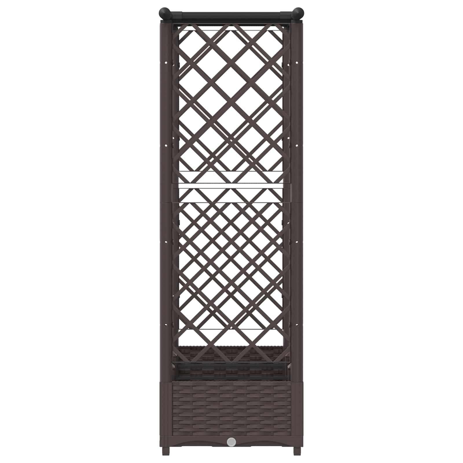 Letto Rialzato con Griglia e Tetto Marrone 164 x 40 x 123 cm PP | homemem39