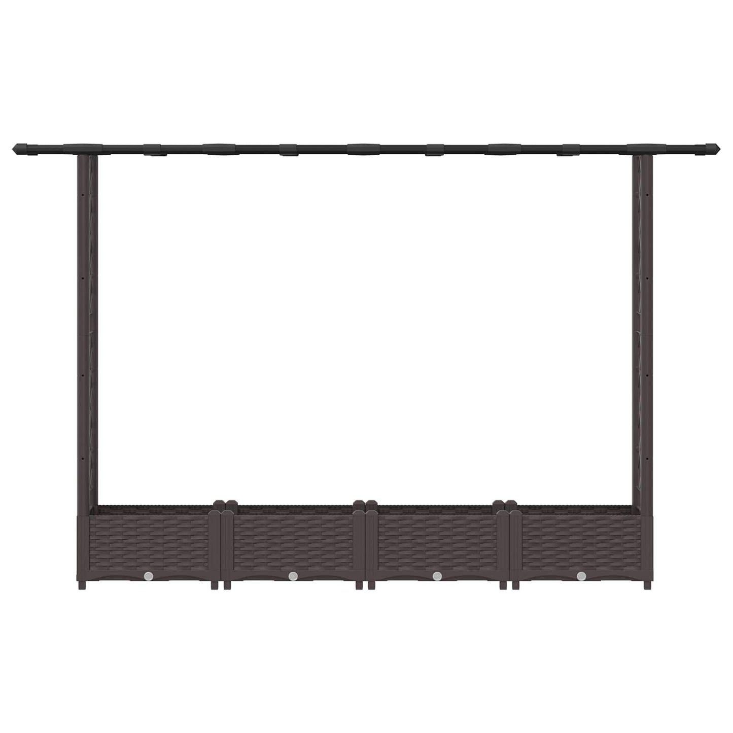 Letto Rialzato con Griglia e Tetto Marrone 203 x 40 x 123 cm PP | homemem39