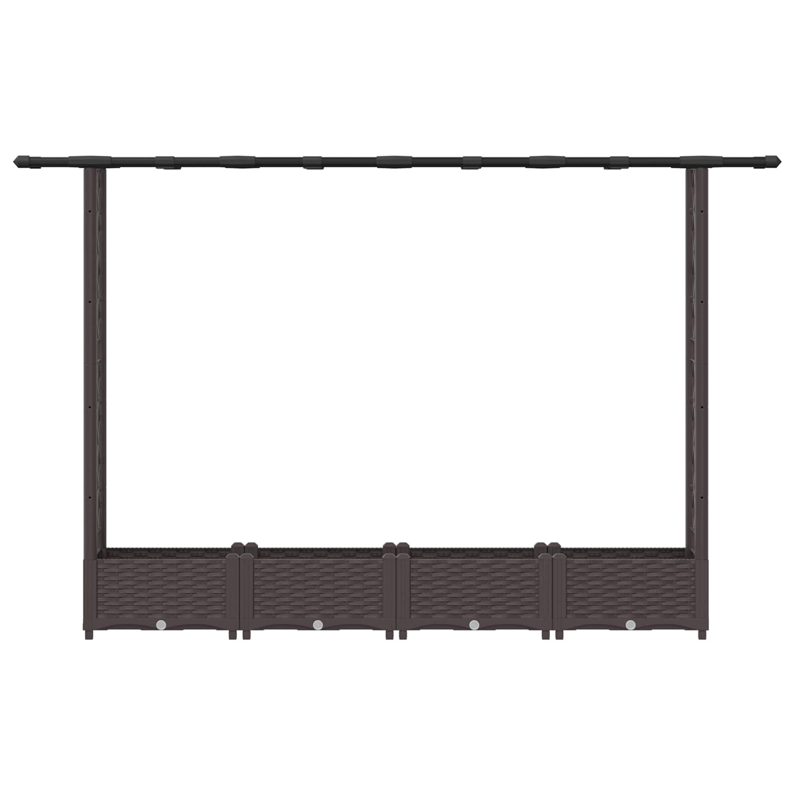 Letto Rialzato con Griglia e Tetto Marrone 203 x 40 x 123 cm PP | homemem39