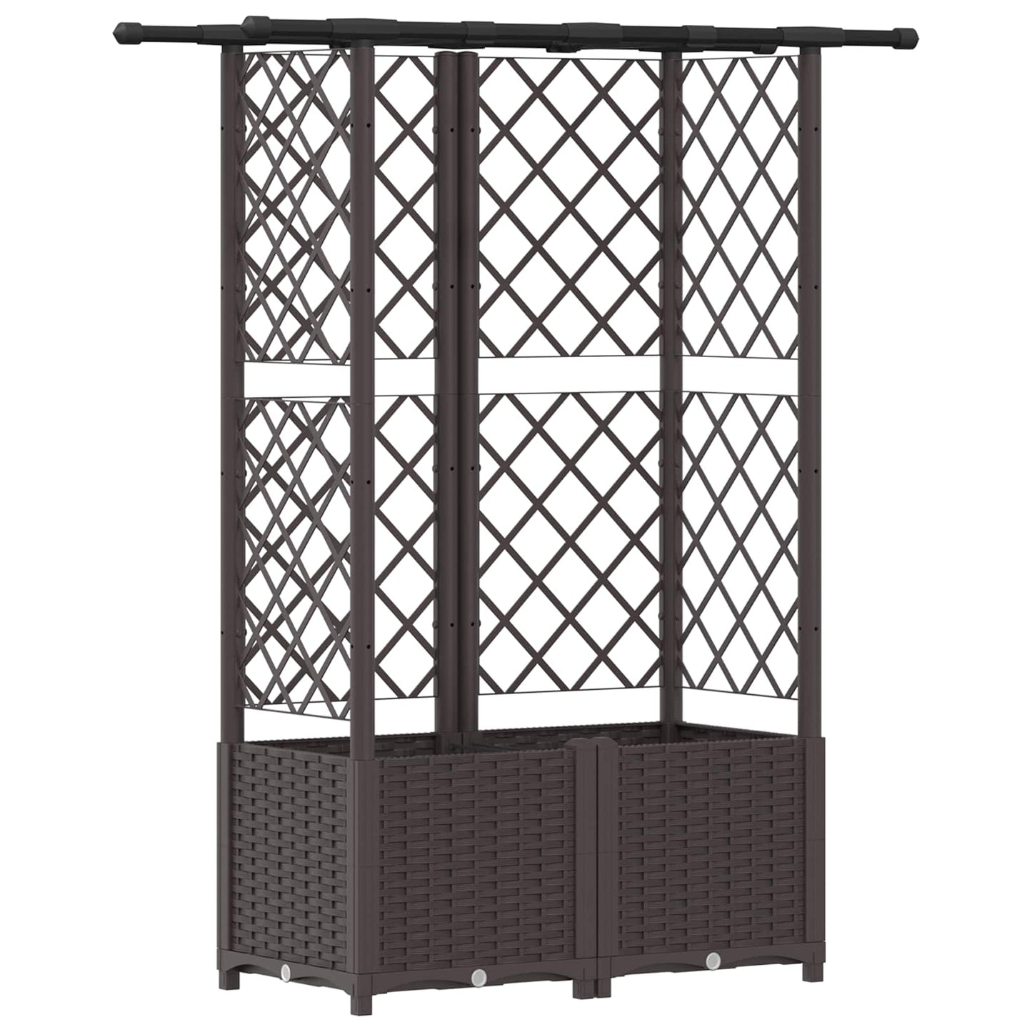 Letto Rialzato con Griglia e Tetto Marrone 124,5 x 40 x 138 cm | homemem39