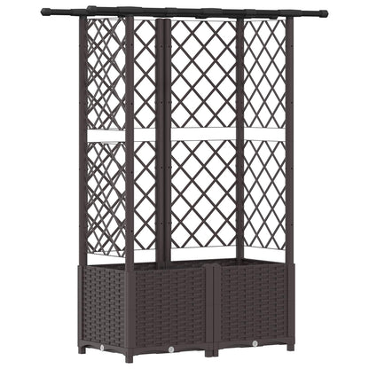 Letto Rialzato con Griglia e Tetto Marrone 124,5 x 40 x 138 cm | homemem39