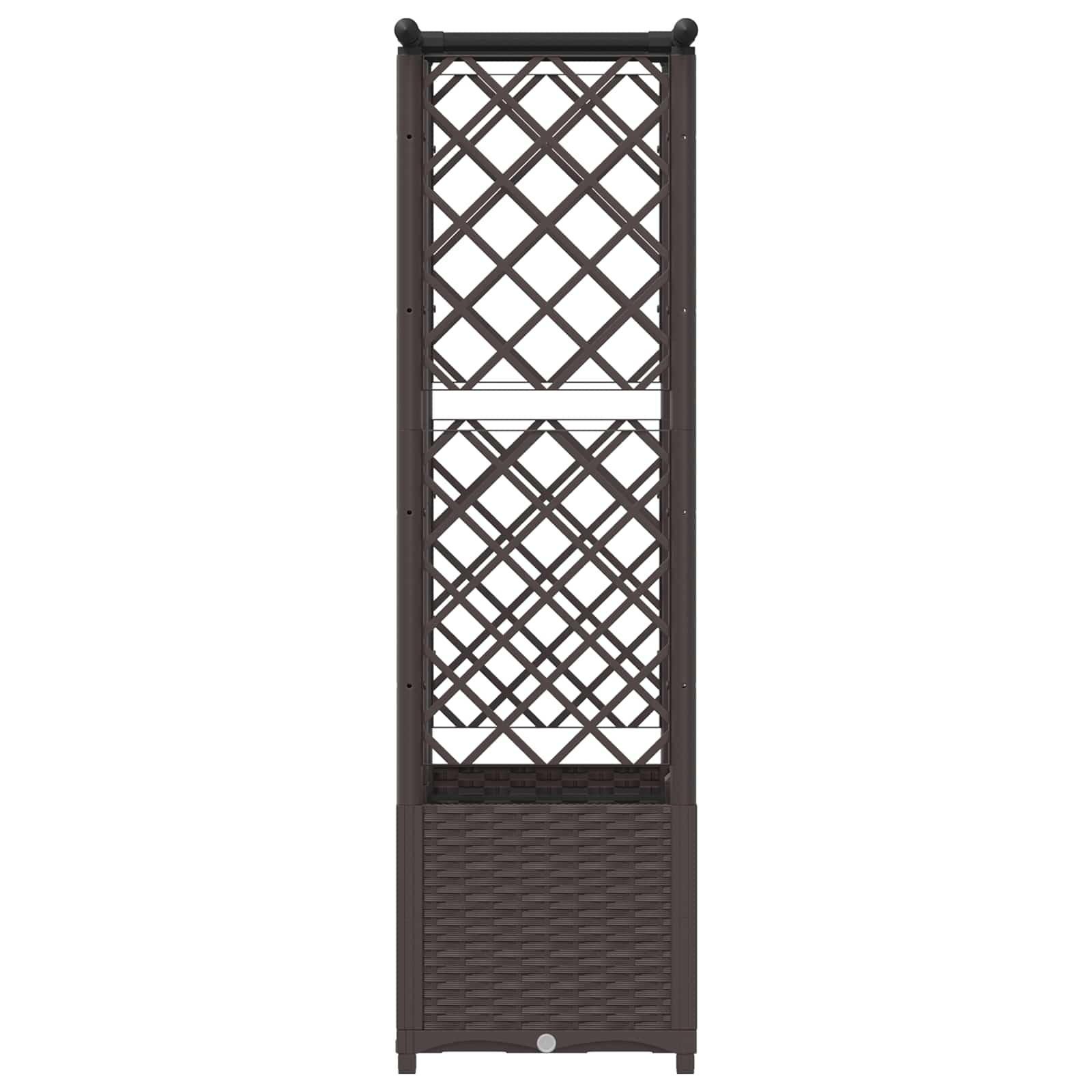 Letto Rialzato con Griglia e Tetto Marrone 124,5 x 40 x 138 cm | homemem39