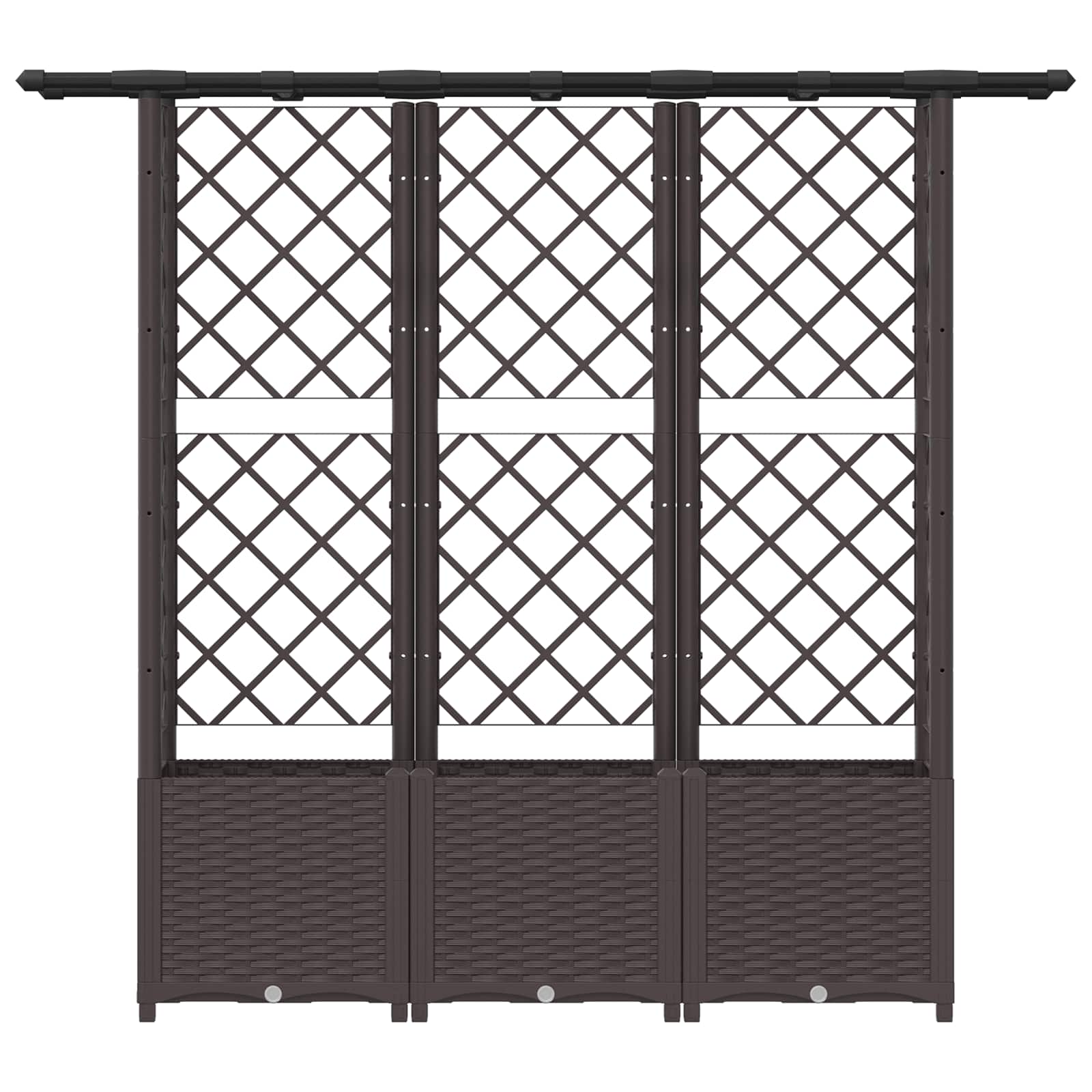 Letto Rialzato con Griglia e Tetto Marrone 162,5 x 40 x 138 cm | homemem39