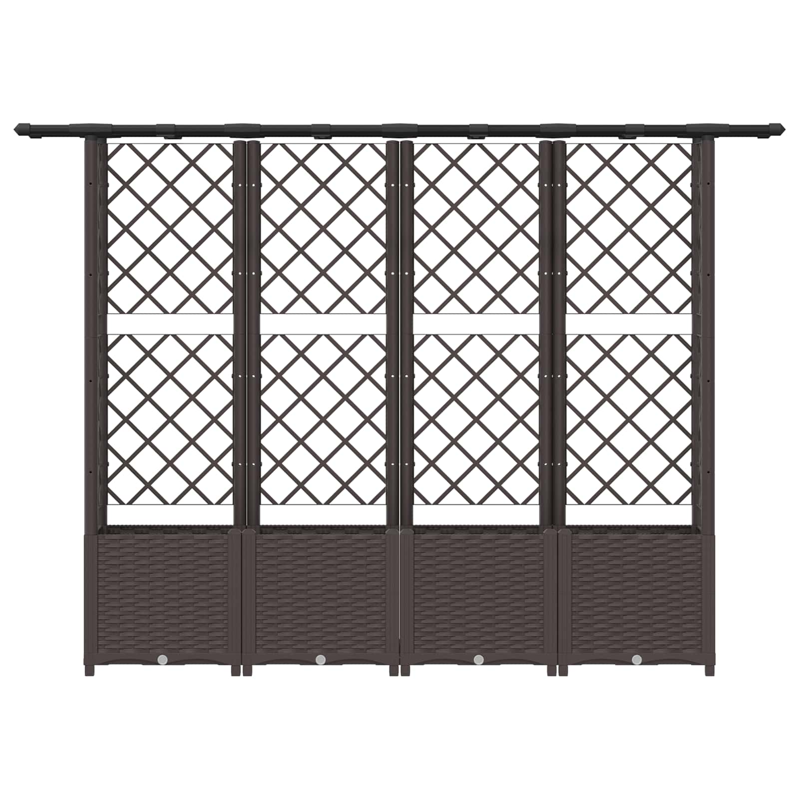 Letto Rialzato con Griglia e Tetto Marrone 203 x 40 x 138 cm PP | homemem39