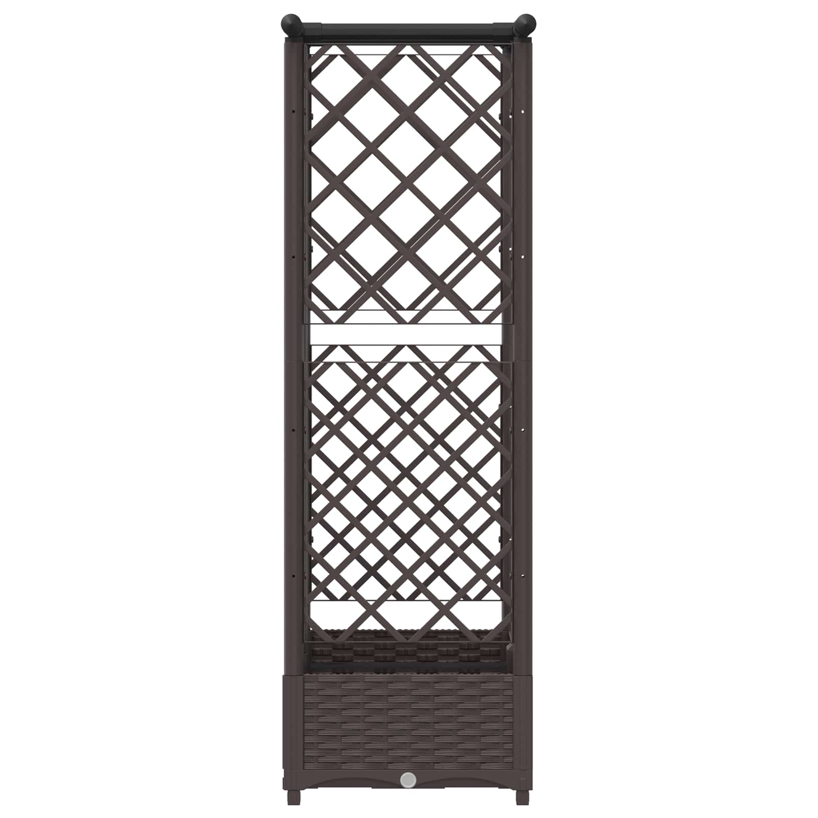 Letto Rialzato con Griglia e Tetto Marrone 124 x 40 x 123 cm PP | homemem39