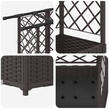 Letto Rialzato con Griglia e Tetto Marrone 164 x 40 x 123 cm PP | homemem39