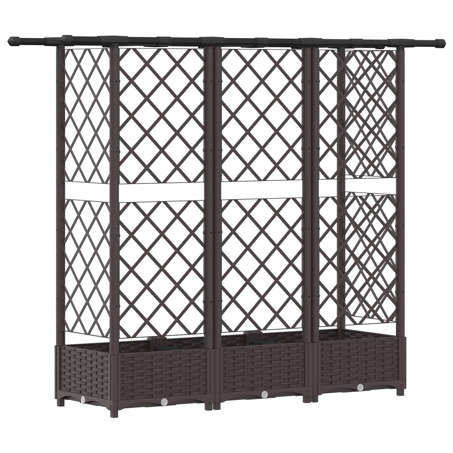 Letto Rialzato con Griglia e Tetto Marrone 164 x 40 x 123 cm PP | homemem39