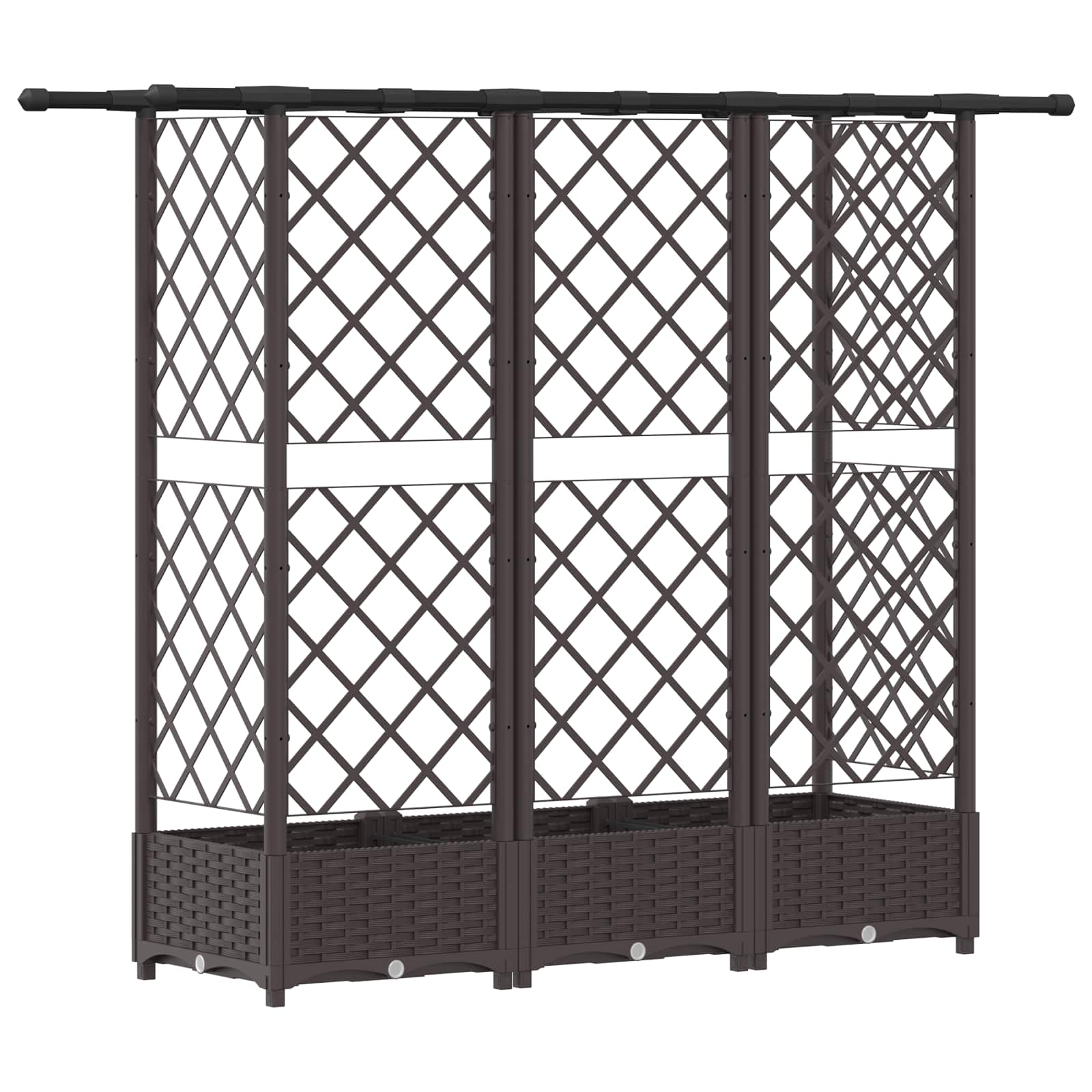 Letto Rialzato con Griglia e Tetto Marrone 164 x 40 x 123 cm PP | homemem39