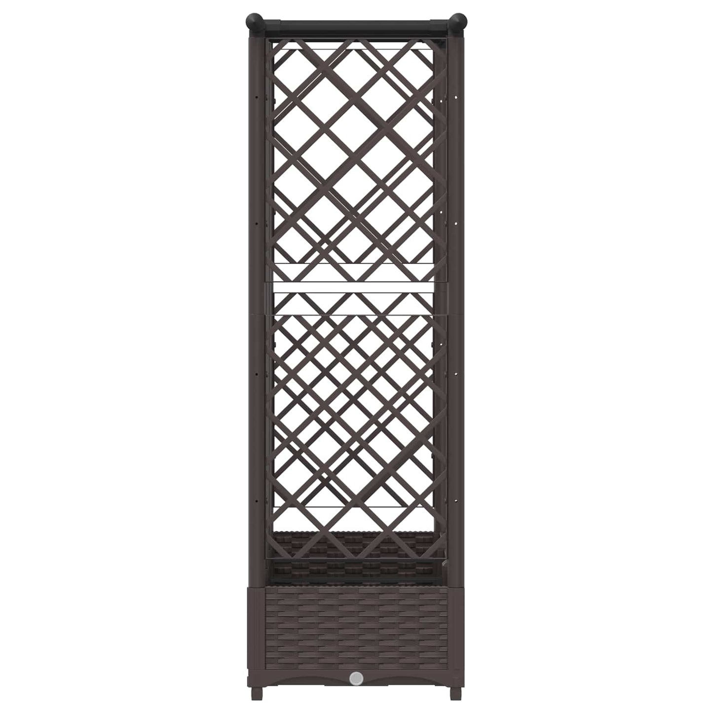 Letto Rialzato con Griglia e Tetto Marrone 164 x 40 x 123 cm PP | homemem39