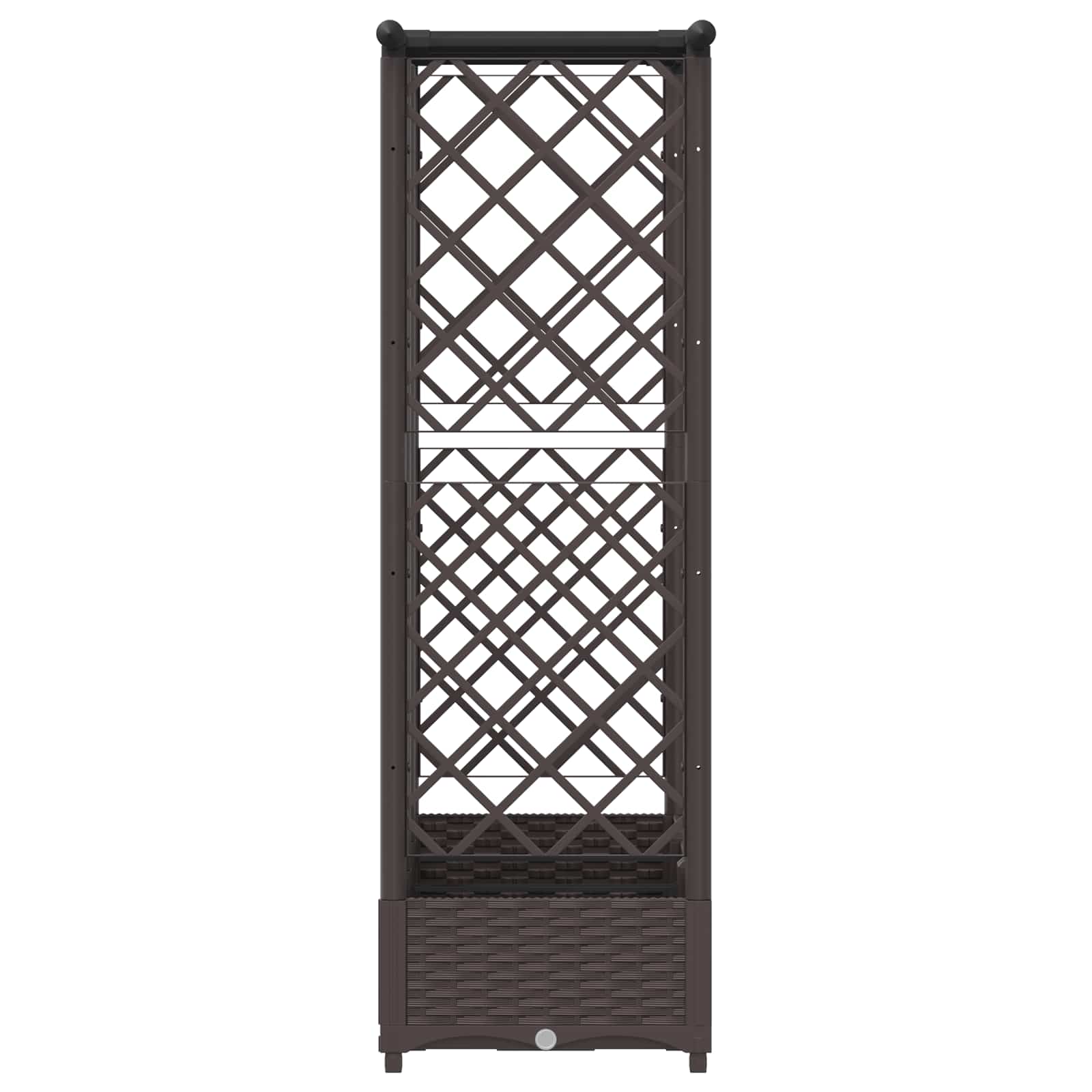 Letto Rialzato con Griglia e Tetto Marrone 164 x 40 x 123 cm PP | homemem39