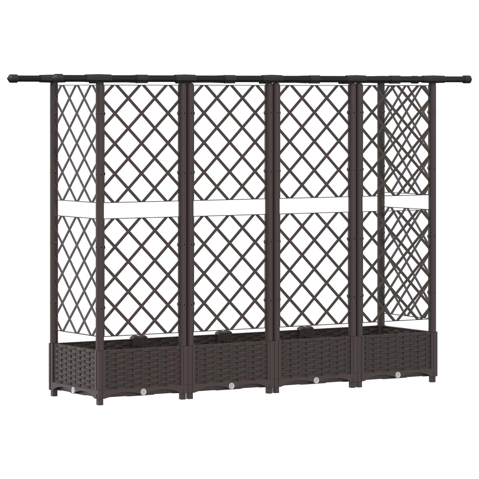 Letto Rialzato con Griglia e Tetto Marrone 202,5 x 40 x 123 cm | homemem39