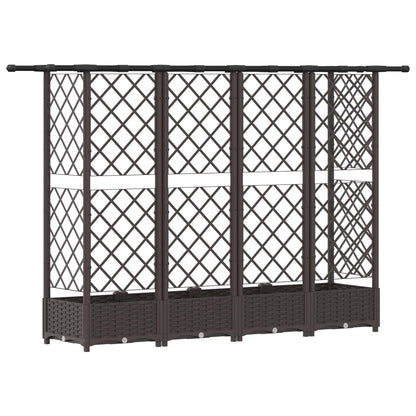 Letto Rialzato con Griglia e Tetto Marrone 202,5 x 40 x 123 cm | homemem39