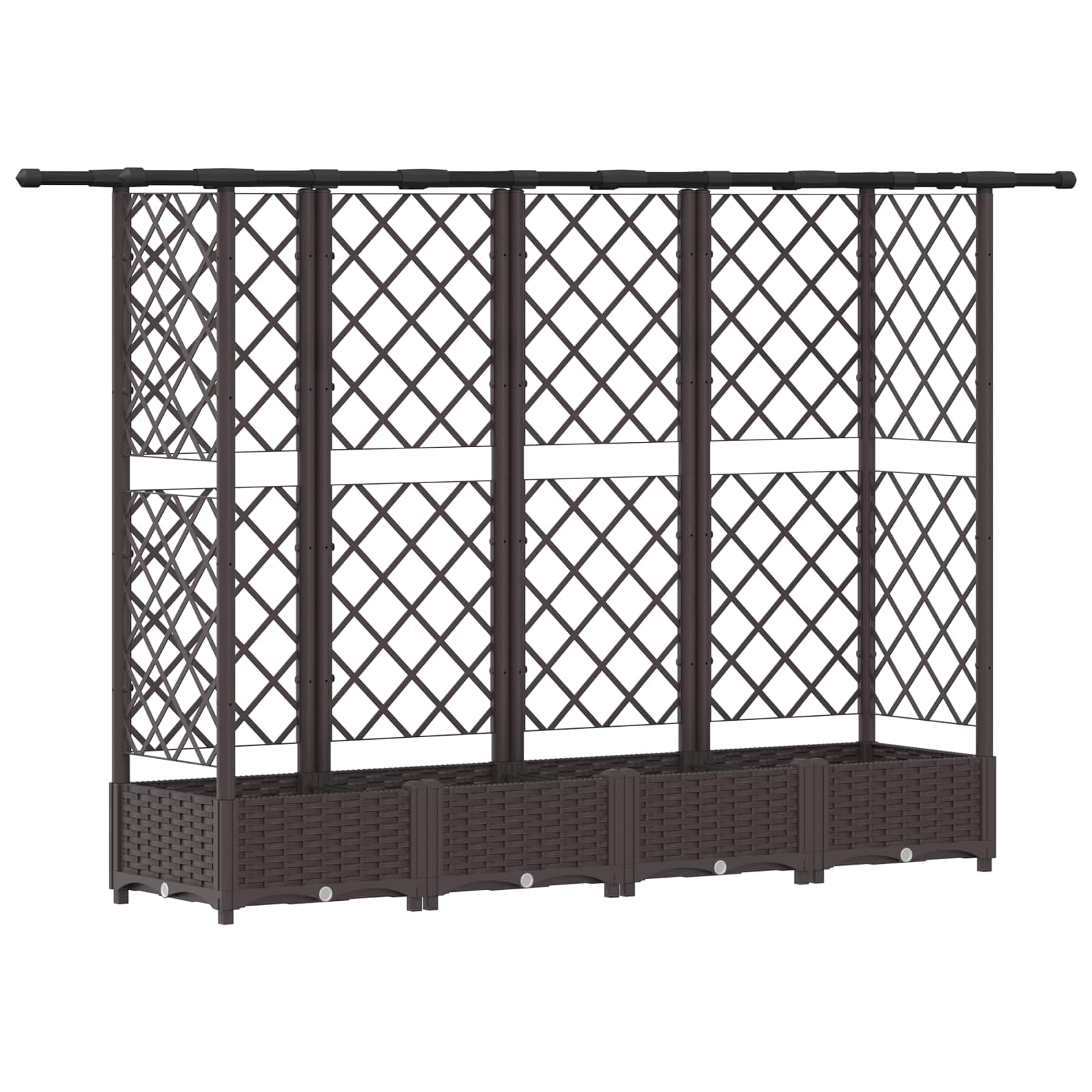 Letto Rialzato con Griglia e Tetto Marrone 202,5 x 40 x 123 cm | homemem39