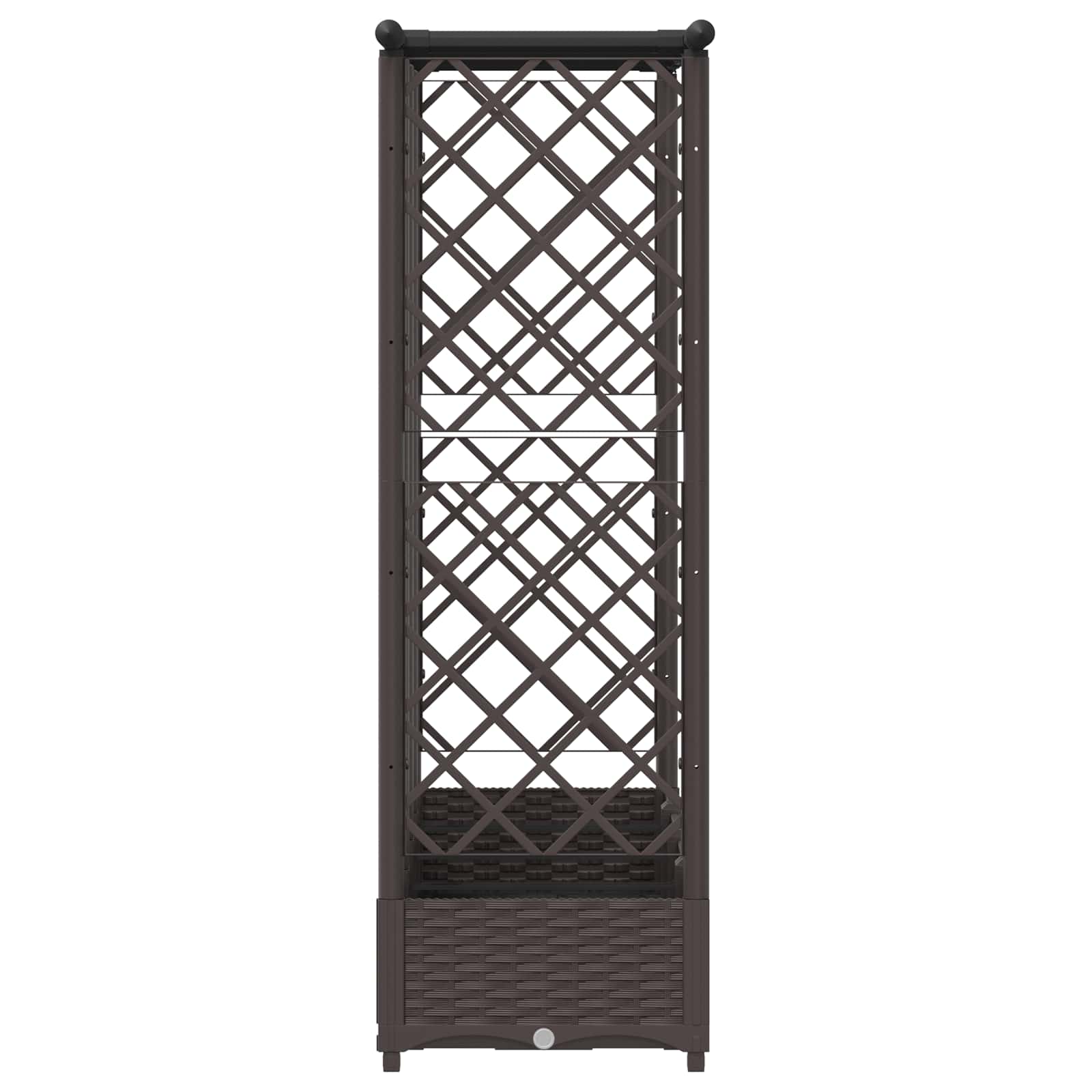 Letto Rialzato con Griglia e Tetto Marrone 202,5 x 40 x 123 cm | homemem39