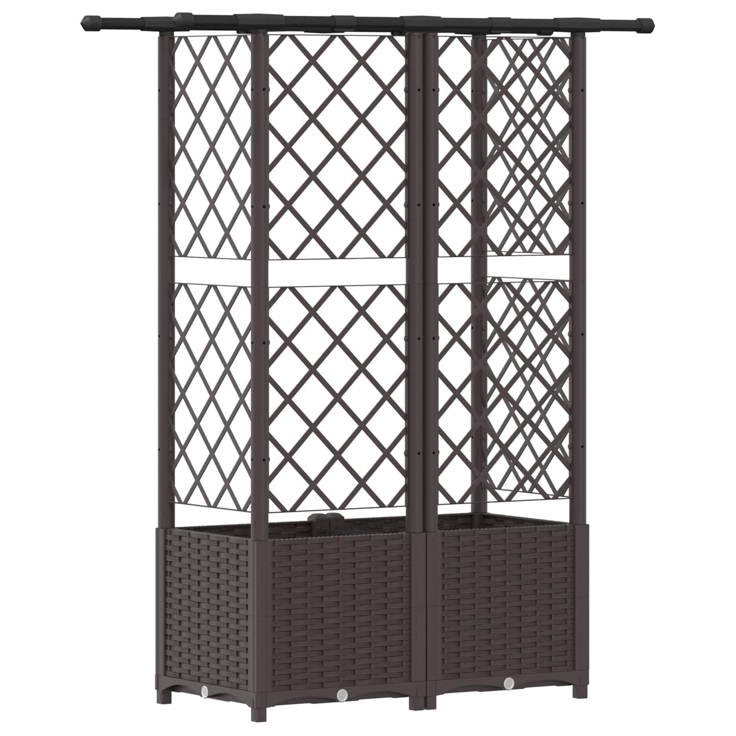 Letto Rialzato con Griglia e Tetto Marrone 124 x 40 x 138 cm PP | homemem39