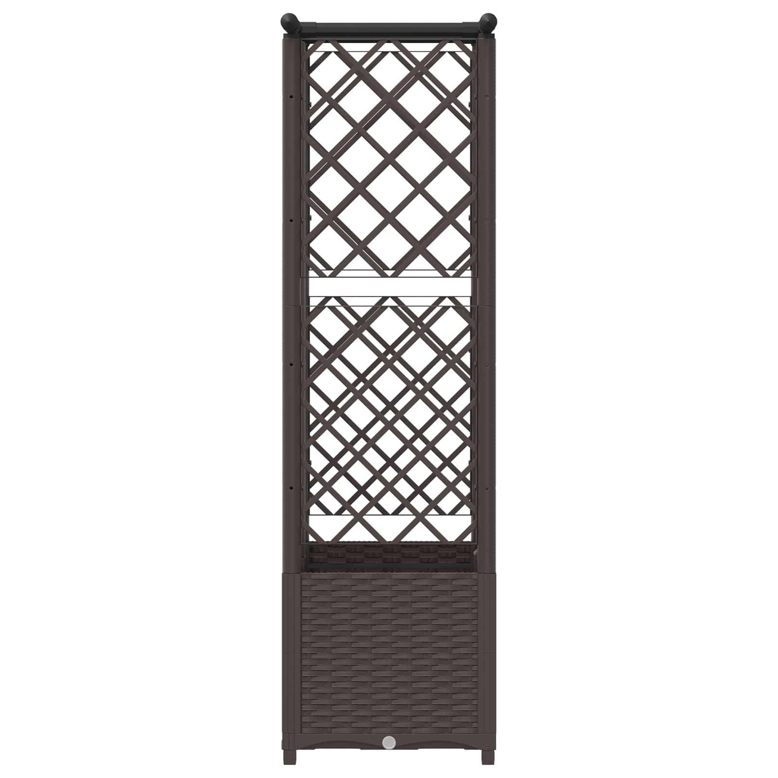 Letto Rialzato con Griglia e Tetto Marrone 124 x 40 x 138 cm PP | homemem39