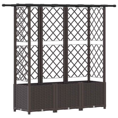 Letto Rialzato con Griglia e Tetto Marrone 163,5 x 40 x 138 cm | homemem39