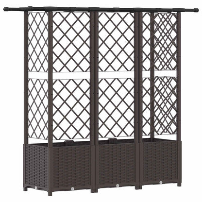 Letto Rialzato con Griglia e Tetto Marrone 163,5 x 40 x 138 cm | homemem39
