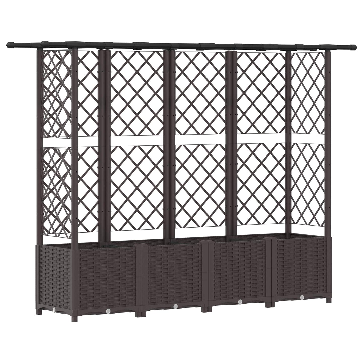 Letto Rialzato con Griglia e Tetto Marrone 202 x 40 x 138 cm PP | homemem39