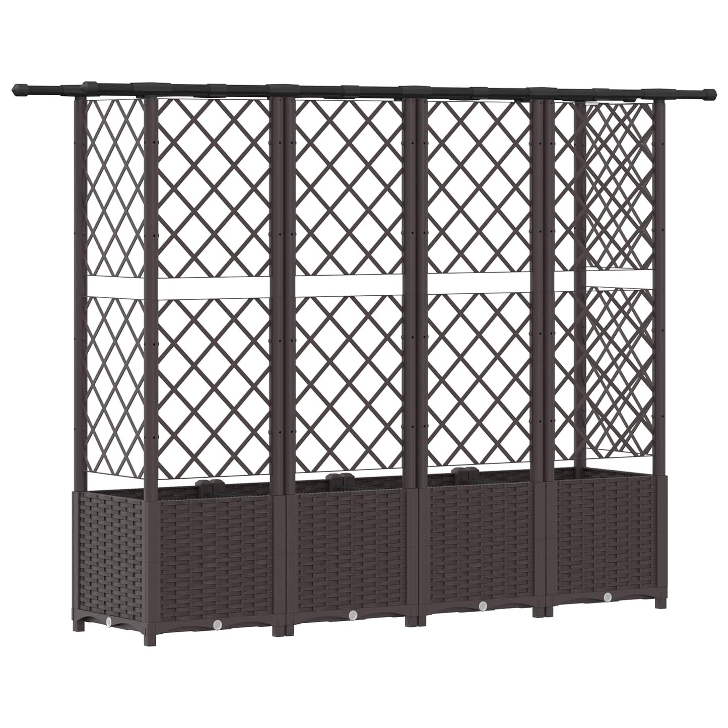 Letto Rialzato con Griglia e Tetto Marrone 202 x 40 x 138 cm PP | homemem39