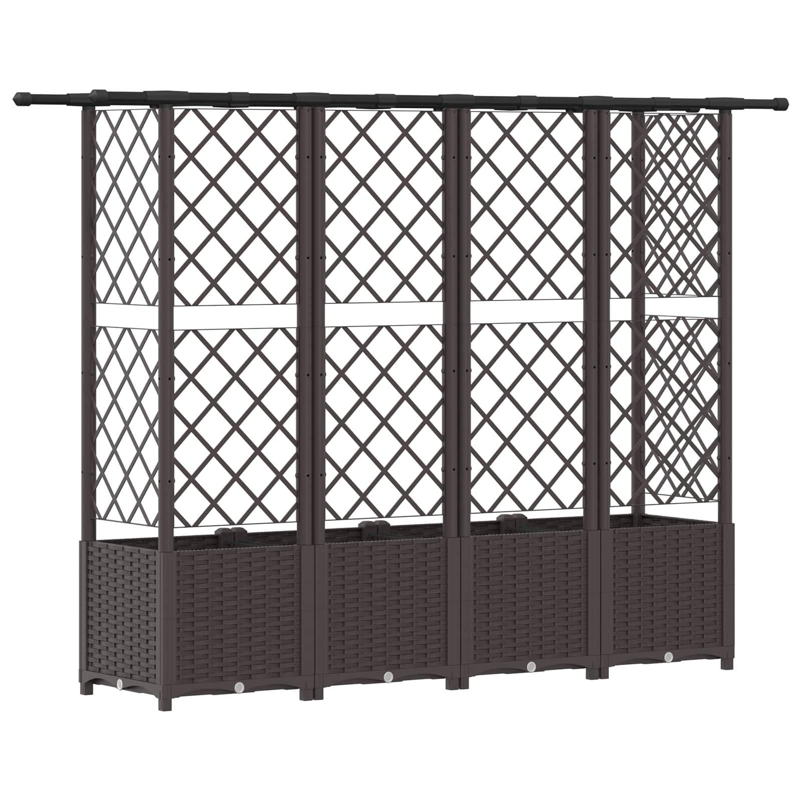 Letto Rialzato con Griglia e Tetto Marrone 202 x 40 x 138 cm PP | homemem39