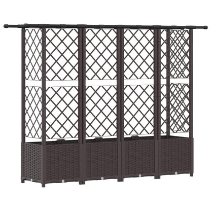 Letto Rialzato con Griglia e Tetto Marrone 202 x 40 x 138 cm PP | homemem39