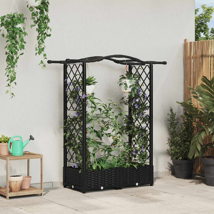 Letto Rialzato con Griglia e Tetto Nero 124 x 40 x 125 cm PP | homemem39