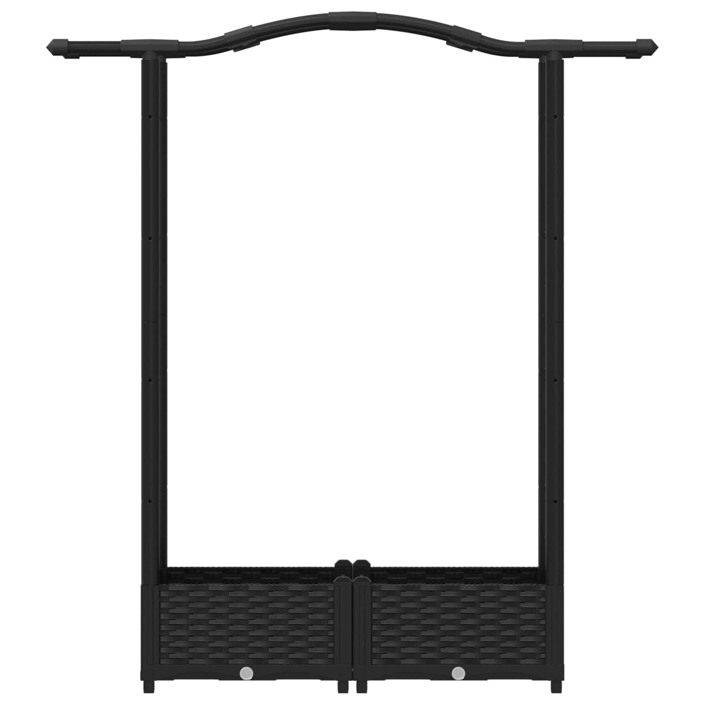 Letto Rialzato con Griglia e Tetto Nero 124 x 40 x 125 cm PP | homemem39