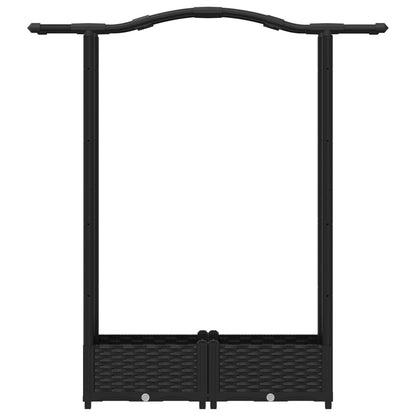 Letto Rialzato con Griglia e Tetto Nero 124 x 40 x 125 cm PP | homemem39