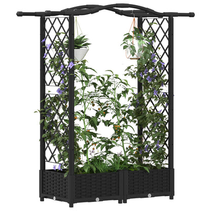 Letto Rialzato con Griglia e Tetto Nero 124 x 40 x 125 cm PP | homemem39