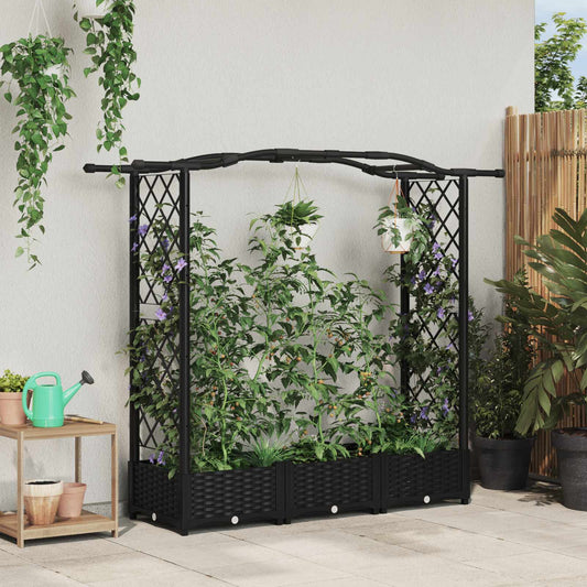 Letto Rialzato con Griglia e Tetto Nero 169 x 40 x 125 cm PP | homemem39