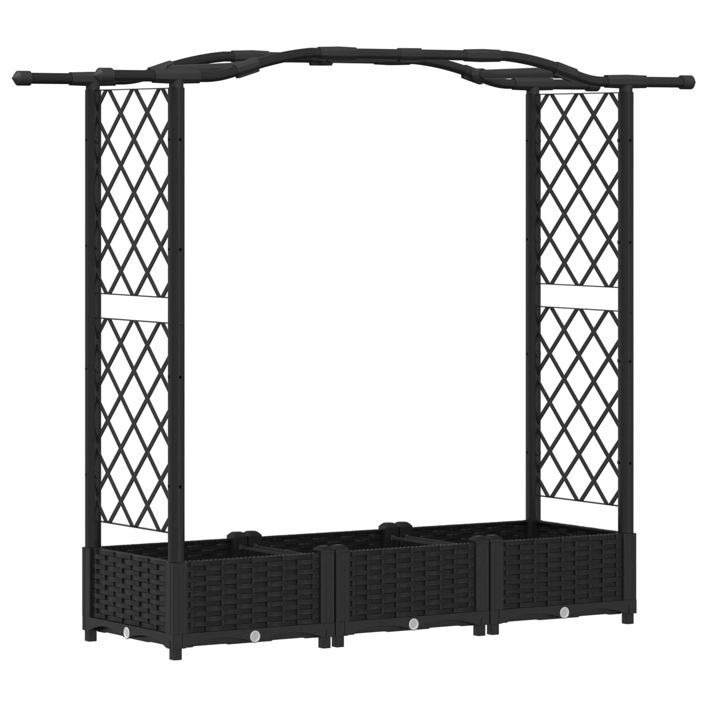 Letto Rialzato con Griglia e Tetto Nero 169 x 40 x 125 cm PP | homemem39