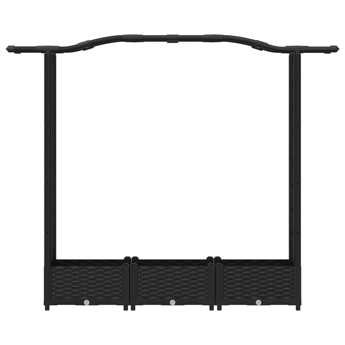 Letto Rialzato con Griglia e Tetto Nero 169 x 40 x 125 cm PP | homemem39