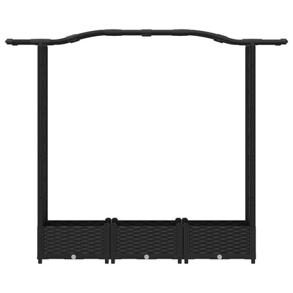 Letto Rialzato con Griglia e Tetto Nero 169 x 40 x 125 cm PP | homemem39