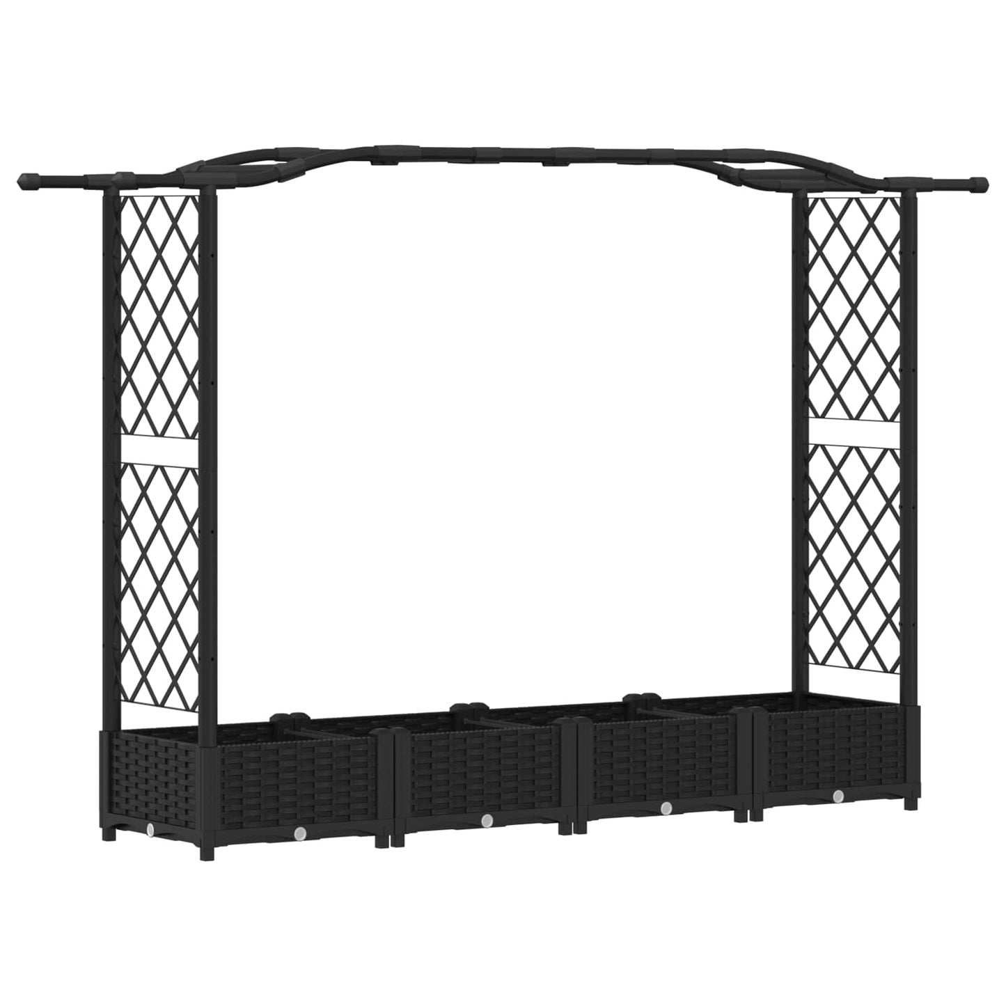 Letto Rialzato con Griglia e Tetto Nero 207 x 40 x 126 cm PP | homemem39