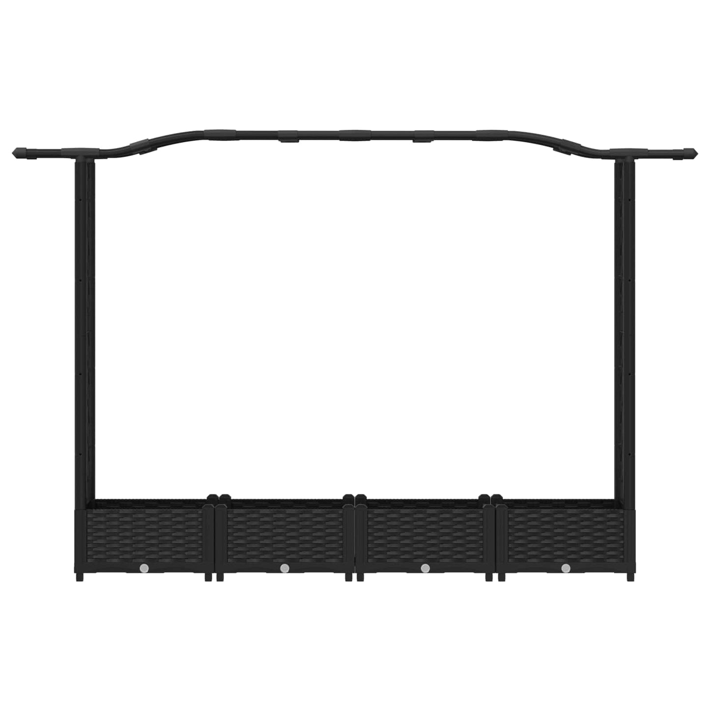 Letto Rialzato con Griglia e Tetto Nero 207 x 40 x 126 cm PP | homemem39