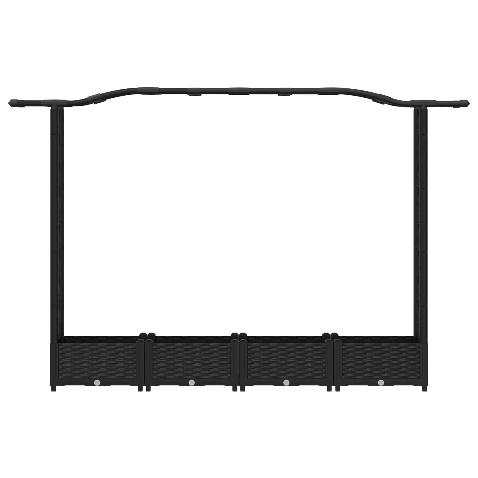 Letto Rialzato con Griglia e Tetto Nero 207 x 40 x 126 cm PP | homemem39