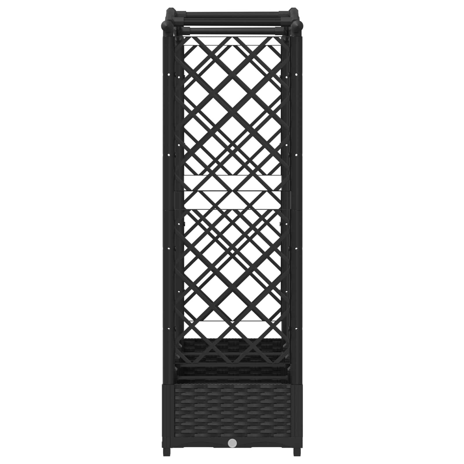 Letto Rialzato con Griglia e Tetto Nero 207 x 40 x 126 cm PP | homemem39