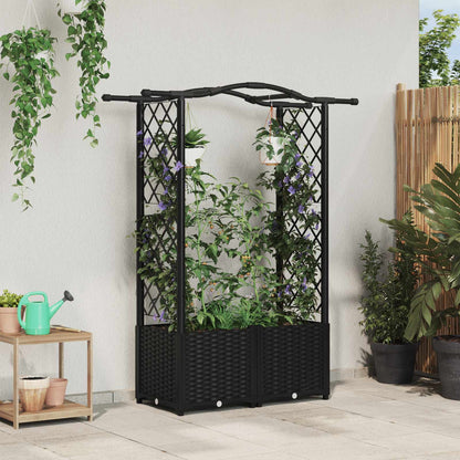 Letto Rialzato con Griglia e Tetto Nero 125 x 40 x 138 cm PP | homemem39