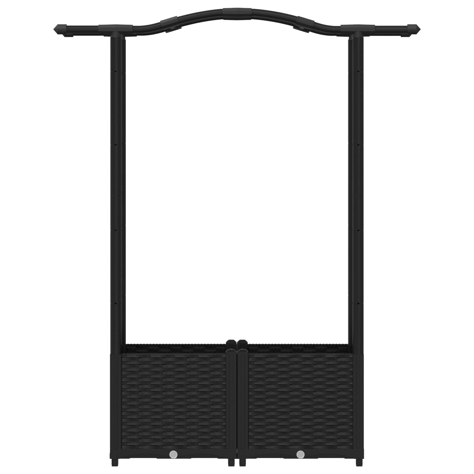 Letto Rialzato con Griglia e Tetto Nero 125 x 40 x 138 cm PP | homemem39