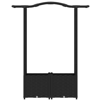 Letto Rialzato con Griglia e Tetto Nero 125 x 40 x 138 cm PP | homemem39
