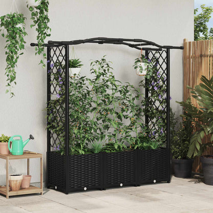 Letto Rialzato con Griglia e Tetto Nero 164 x 40 x 142 cm PP | homemem39
