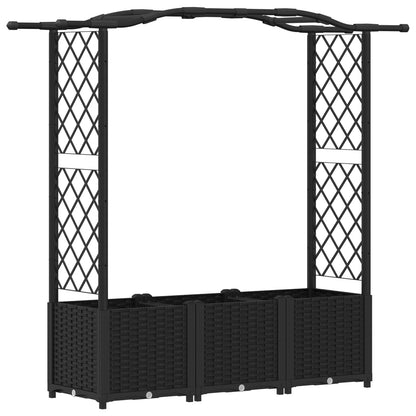 Letto Rialzato con Griglia e Tetto Nero 164 x 40 x 142 cm PP | homemem39