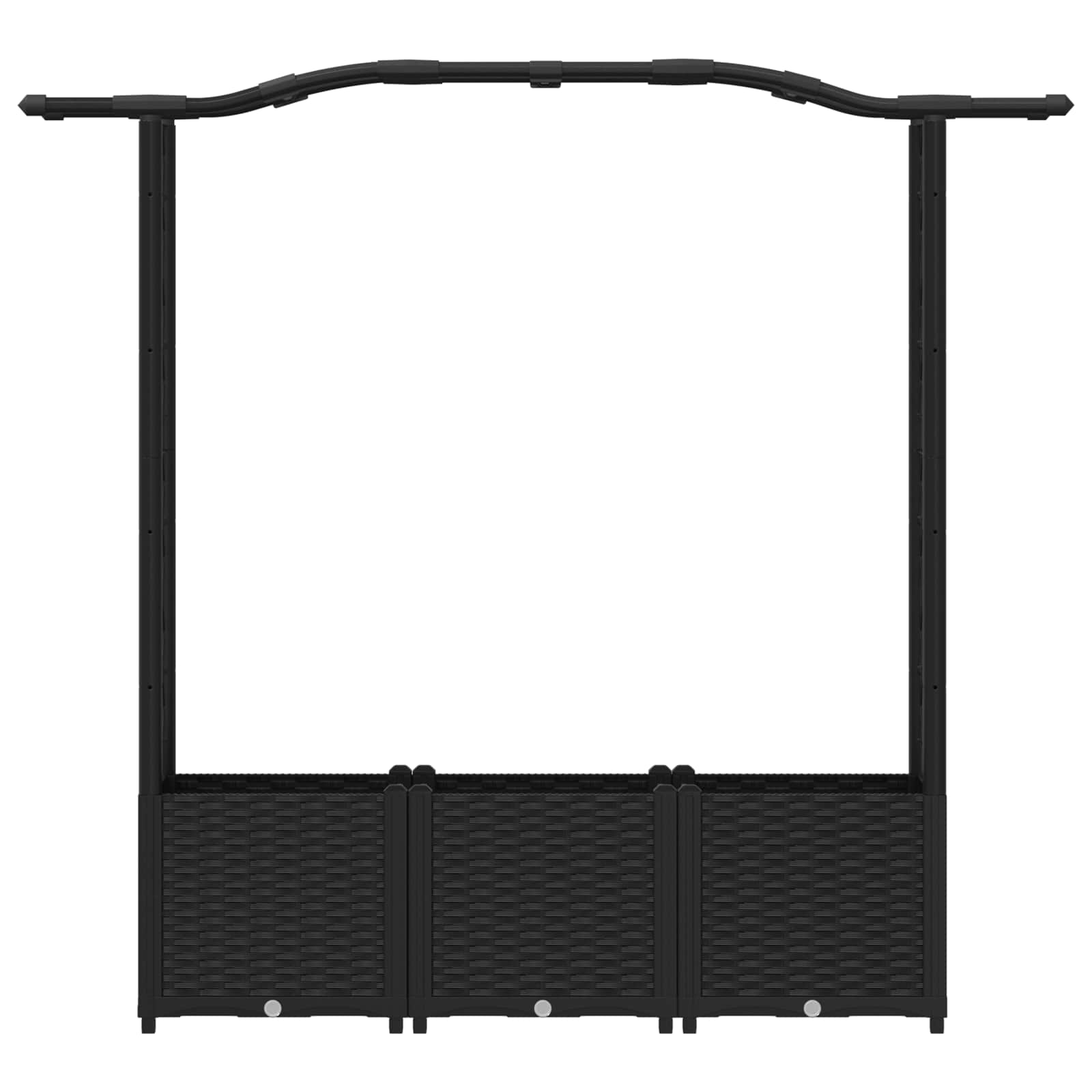 Letto Rialzato con Griglia e Tetto Nero 164 x 40 x 142 cm PP | homemem39