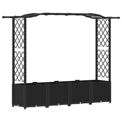 Letto Rialzato con Griglia e Tetto Nero 204 x 40 x 141 cm PP | homemem39