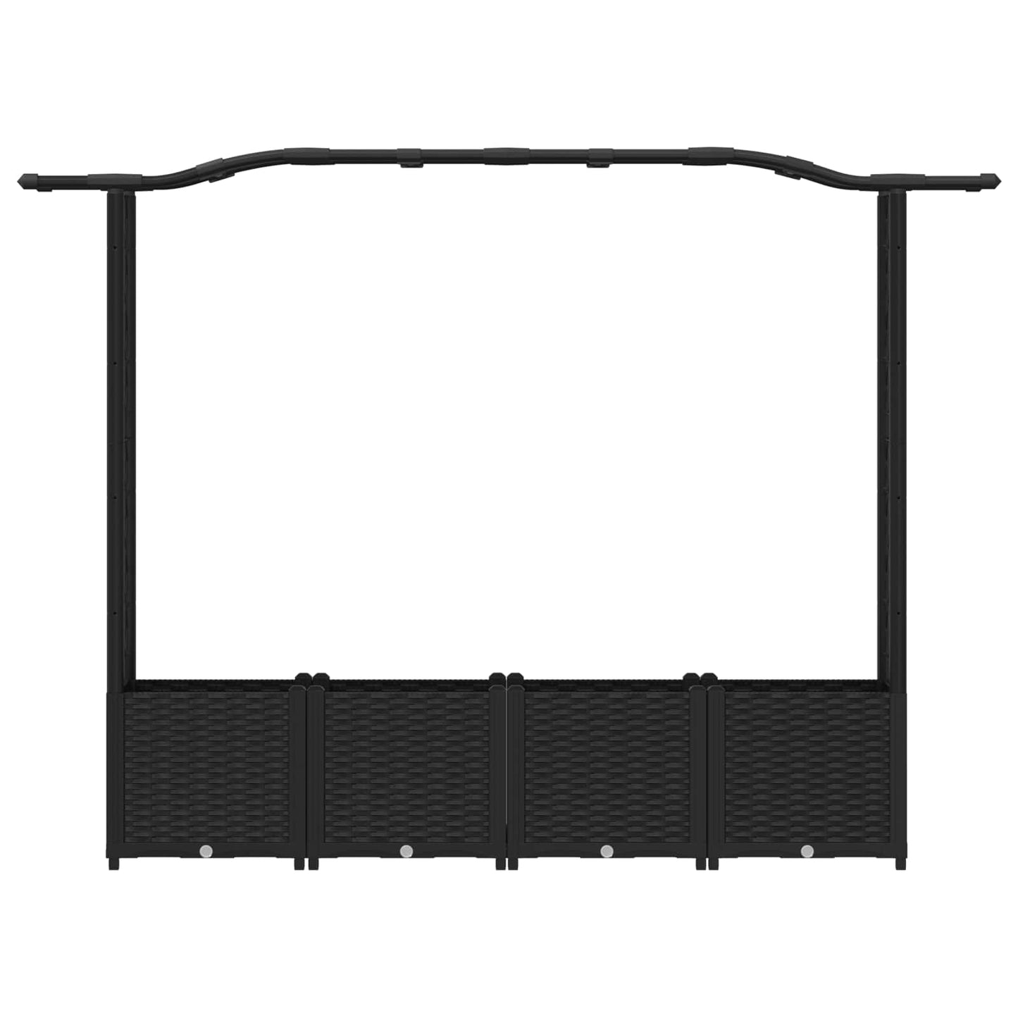 Letto Rialzato con Griglia e Tetto Nero 204 x 40 x 141 cm PP | homemem39