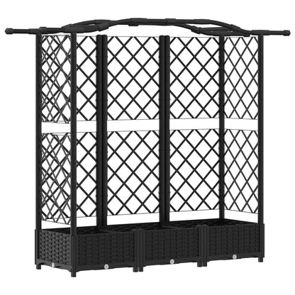 Letto Rialzato con Griglia e Tetto Nero 163 x 40 x 126 cm PP | homemem39