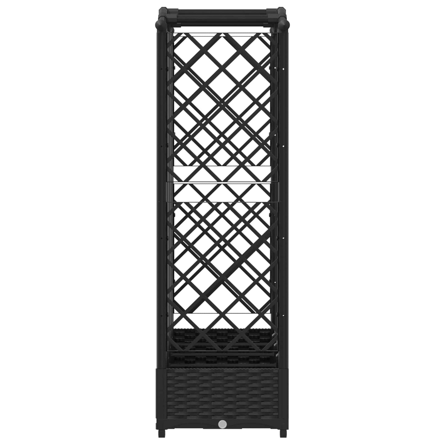 Letto Rialzato con Griglia e Tetto Nero 203,5 x 40 x 125 cm PP | homemem39