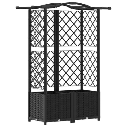 Letto Rialzato con Griglia e Tetto Nero 122 x 40 x 141 cm PP | homemem39